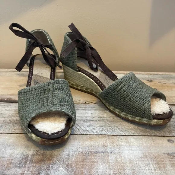 UGG Australia DELMAR Woven ESPADRILLES WEDGE SANDALS