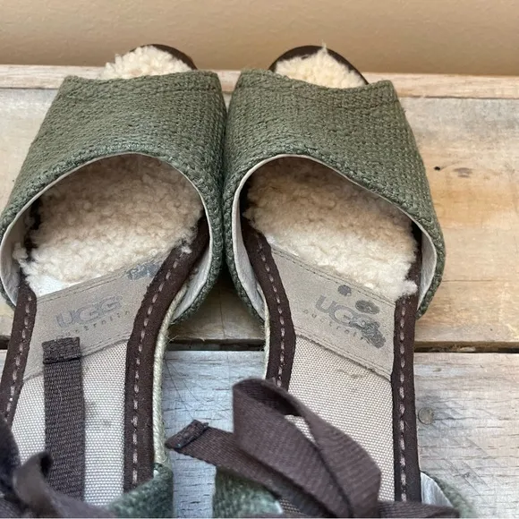 UGG Australia DELMAR Woven ESPADRILLES WEDGE SANDALS