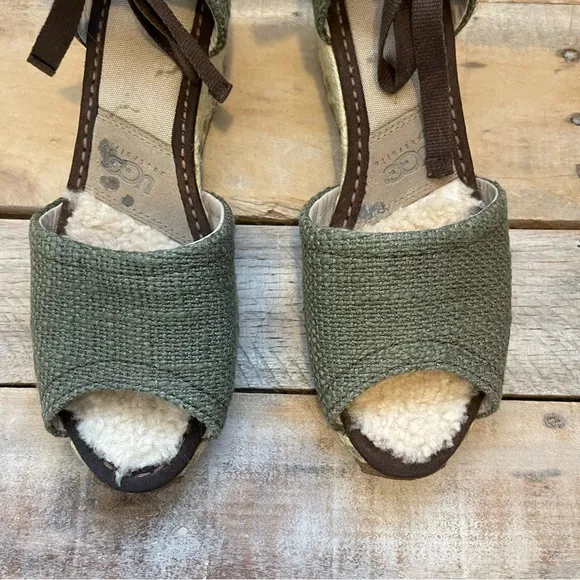 UGG Australia DELMAR Woven ESPADRILLES WEDGE SANDALS