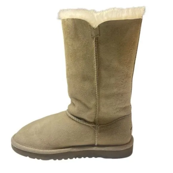 UGG Australia Womens Winter Boots Size 4 Leather Round Toe Tall Shearlin…