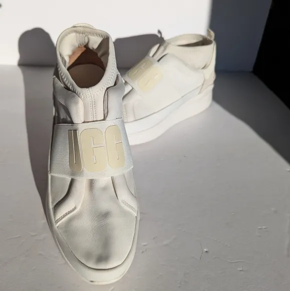 UGG Coconut Milk White leather slip on sneakers
