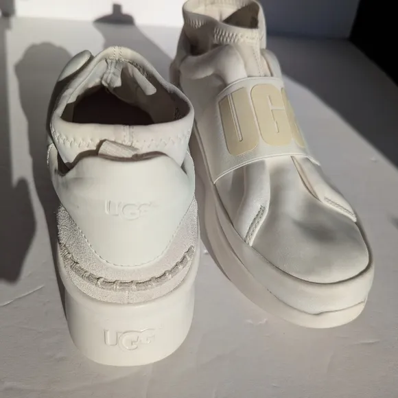 UGG Coconut Milk White leather slip on sneakers