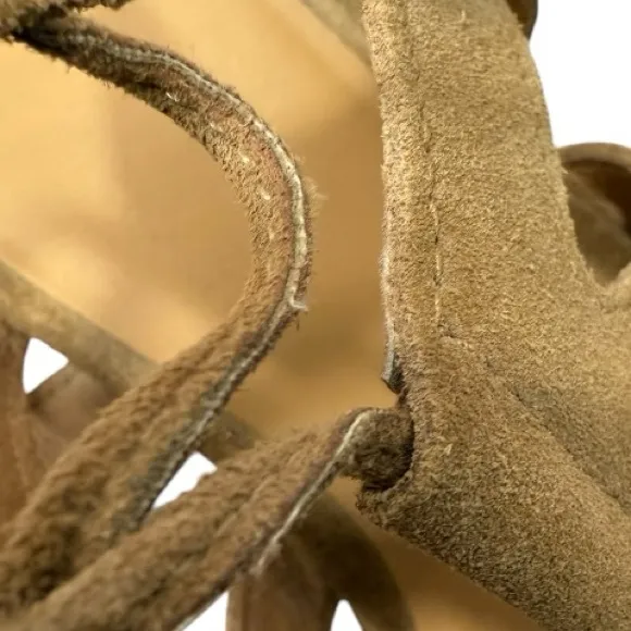 UGG Harris Strappy Gladiator Chunky Block Heel Sandals Tan Suede 8