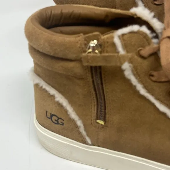 UGG Olli Heritage Sneakers high top women 11 tan sherpa suede