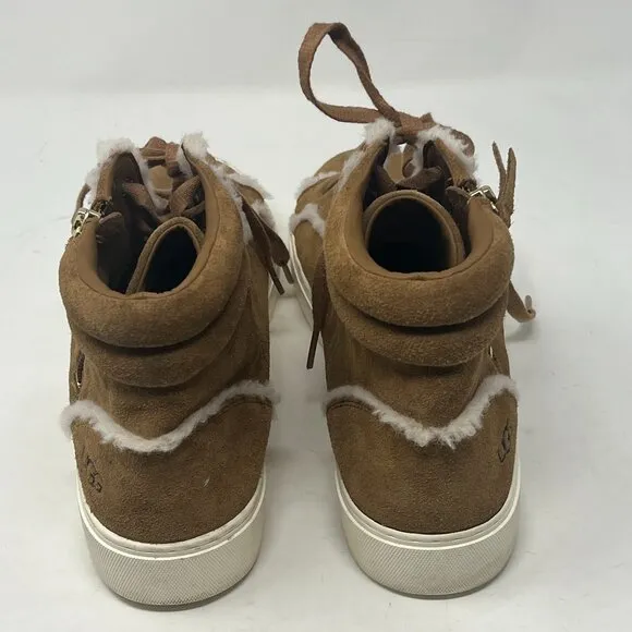 UGG Olli Heritage Sneakers high top women 11 tan sherpa suede