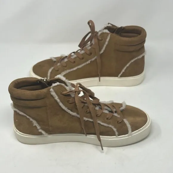 UGG Olli Heritage Sneakers high top women 11 tan sherpa suede