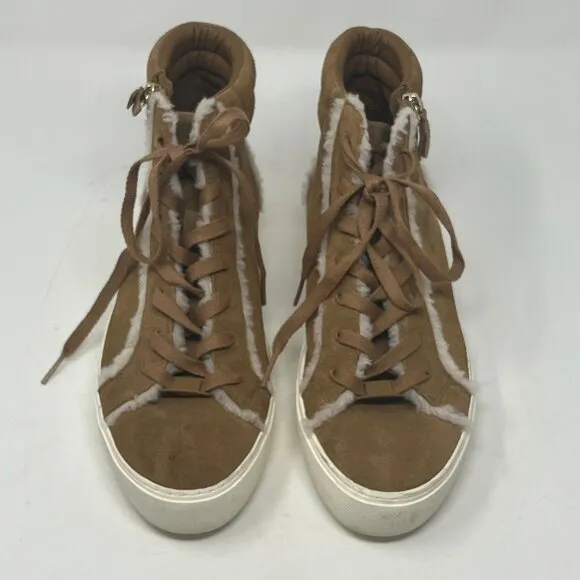 UGG Olli Heritage Sneakers high top women 11 tan sherpa suede