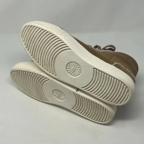 UGG Olli Heritage Sneakers high top women 11 tan sherpa suede