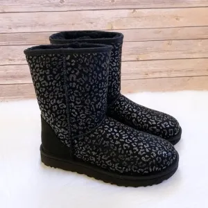 UGG Women’s Classic Short Snow Leopard Black Boots