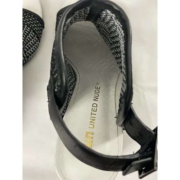 United Nude Zink Fab Sandals architectural heel strappy Size 38 US 7.5 Fast Ship