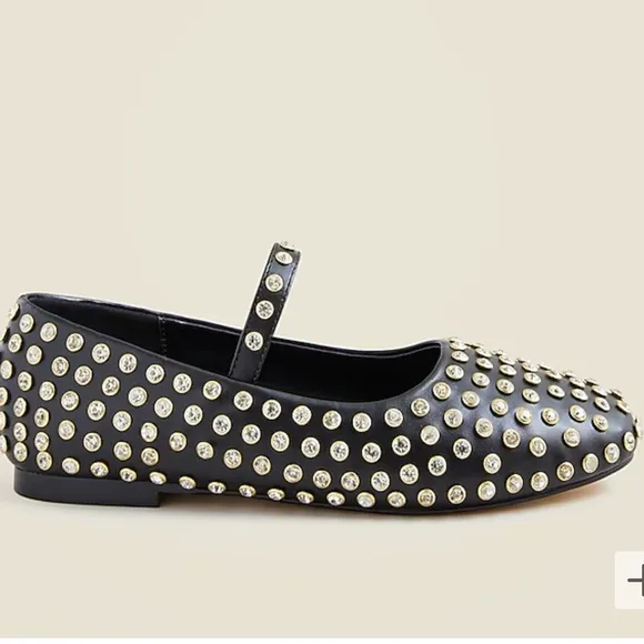 Used J. Crew Girls' jewel-embellished ballet flats