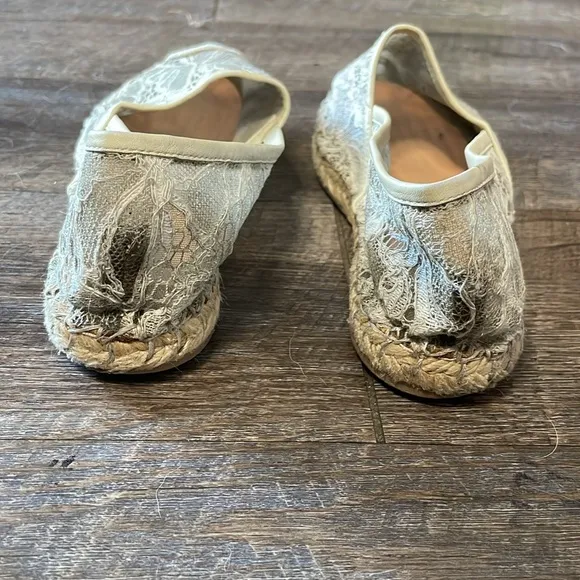 Valentino garavani Lace and Leather Espadrille Flats slide on shoes