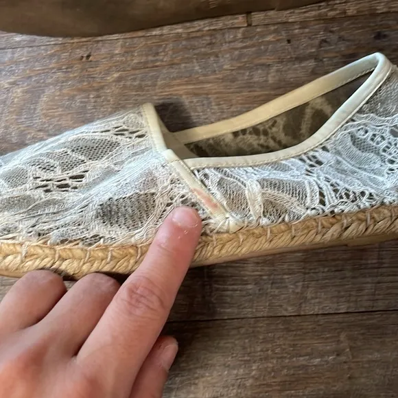 Valentino garavani Lace and Leather Espadrille Flats slide on shoes