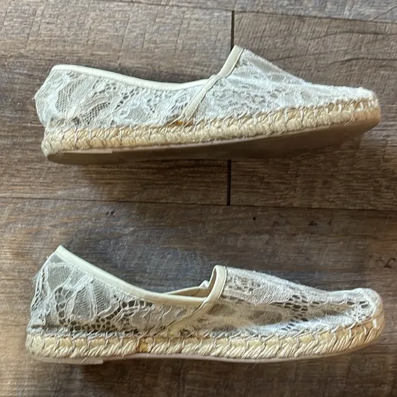 Valentino garavani Lace and Leather Espadrille Flats slide on shoes