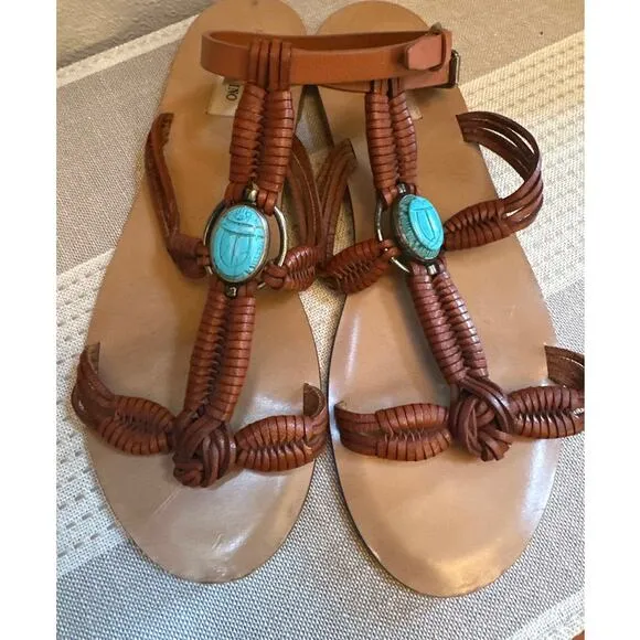 Valentino Garavani Tribal Scarab Flat Sandals size 39/ US 9