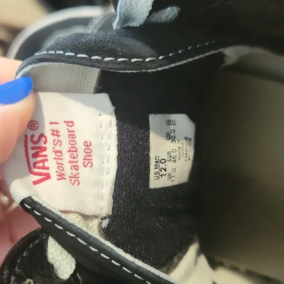 Vans Black and White Sk8 Hi Old School Vans Sneakers Size 12
