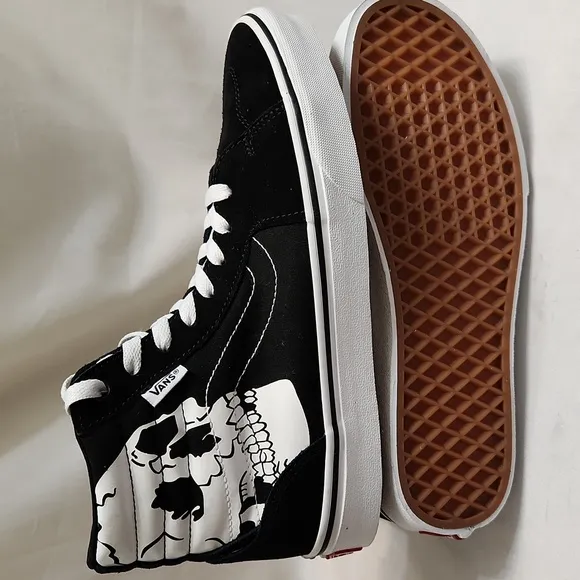 Vans Filmore Hi Black White Skull High-Top Sneakers (M Size 7.5)