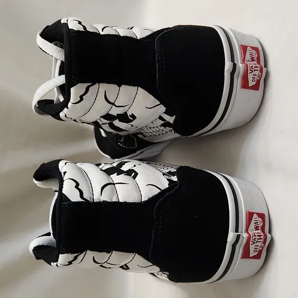 Vans Filmore Hi Black White Skull High-Top Sneakers (M Size 7.5)