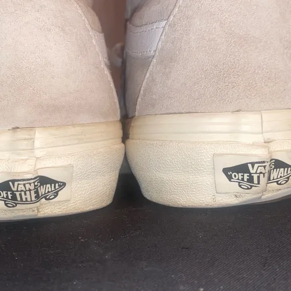 Vans High-Top Beige Suede Sneakers, Size 8