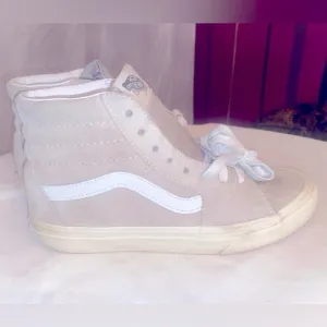 Vans High-Top Beige Suede Sneakers, Size 8