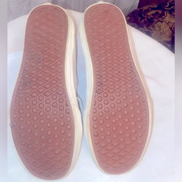 Vans High-Top Beige Suede Sneakers, Size 8