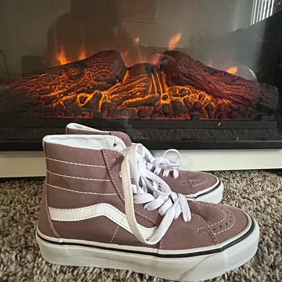 Vans High-Top Sneakers in Pink and White