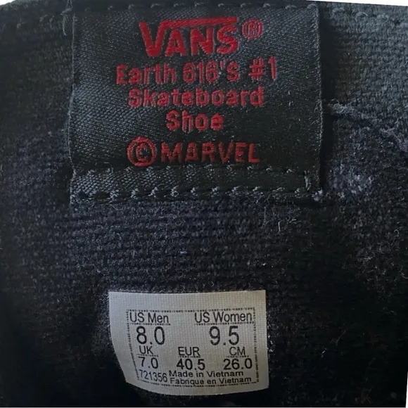 VANS MARVEL SUEDE BLACK PANTHER Edition BLACK Sneakers Size 8 Men 9.5 Wo…