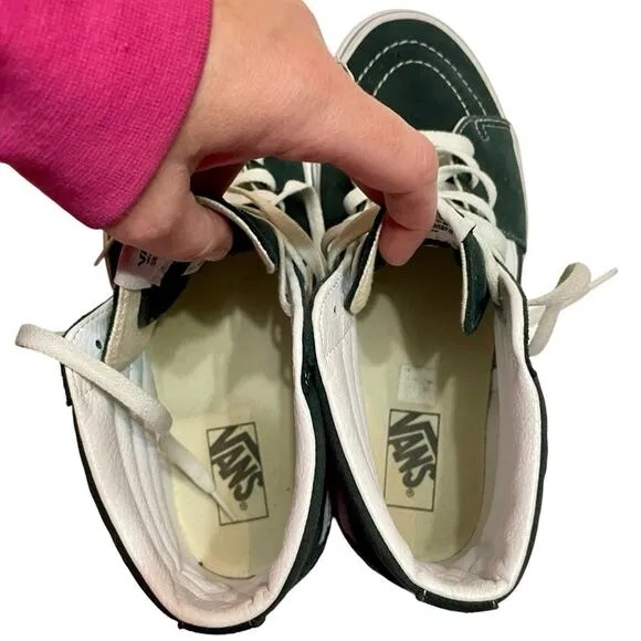 VANS Sk8 High Top Mens Dark Green Suede Sneakers Size 11