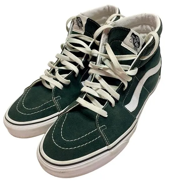 VANS Sk8 High Top Mens Dark Green Suede Sneakers Size 11
