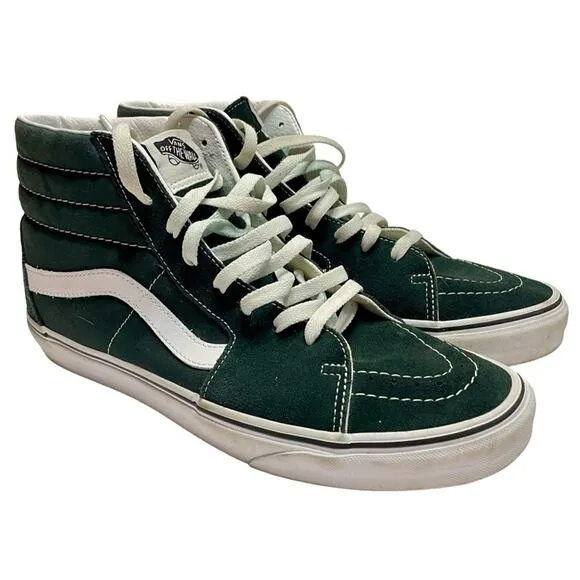 VANS Sk8 High Top Mens Dark Green Suede Sneakers Size 11