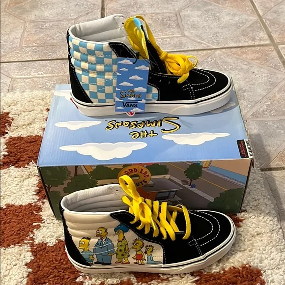 Vans x Simpsons Old Skool High-Top Sneakers - Black and Yellow