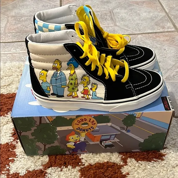 Vans x Simpsons Old Skool High-Top Sneakers - Black and Yellow