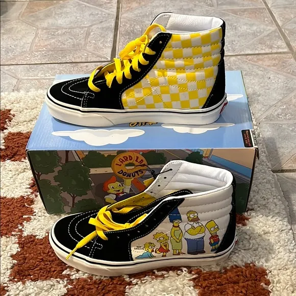 Vans x Simpsons Old Skool High-Top Sneakers - Black and Yellow