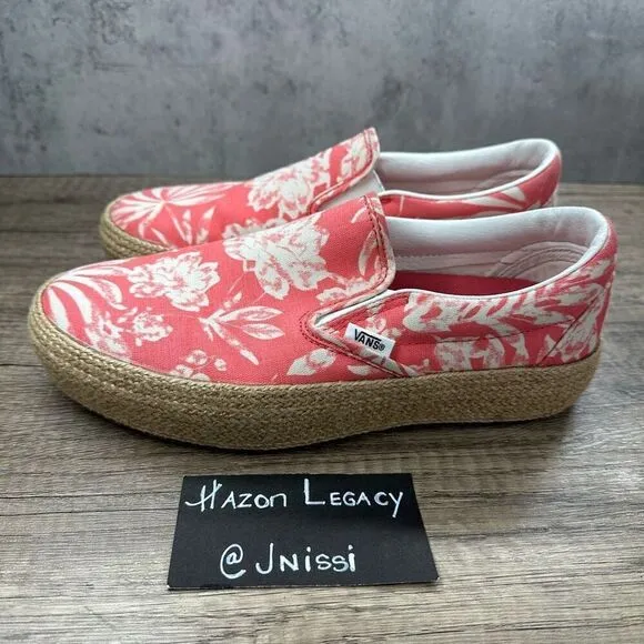 Vans~Women’s~Platform Espadrilles Deep Sea Coral~Size 8.5