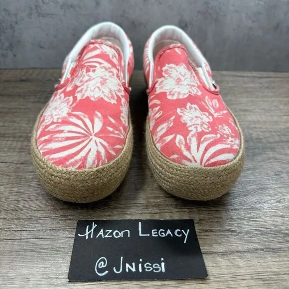 Vans~Women’s~Platform Espadrilles Deep Sea Coral~Size 8.5