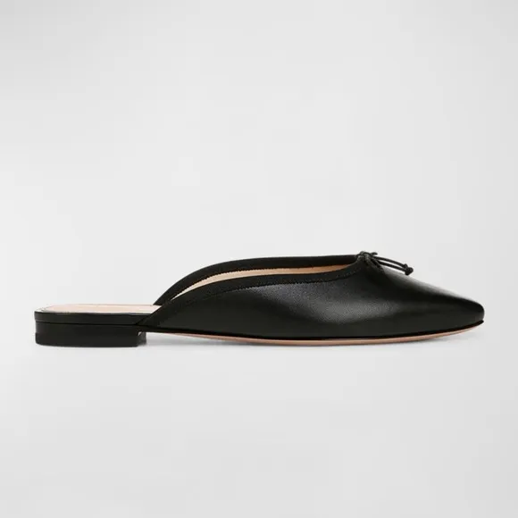 Veronica Beard Catherine Leather Bow Ballerina Mules 8.5 New
