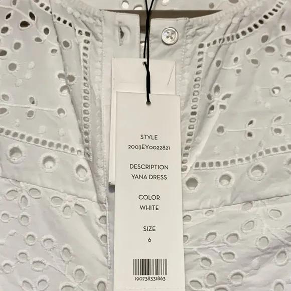 Veronica beard white eyelet Yara dress