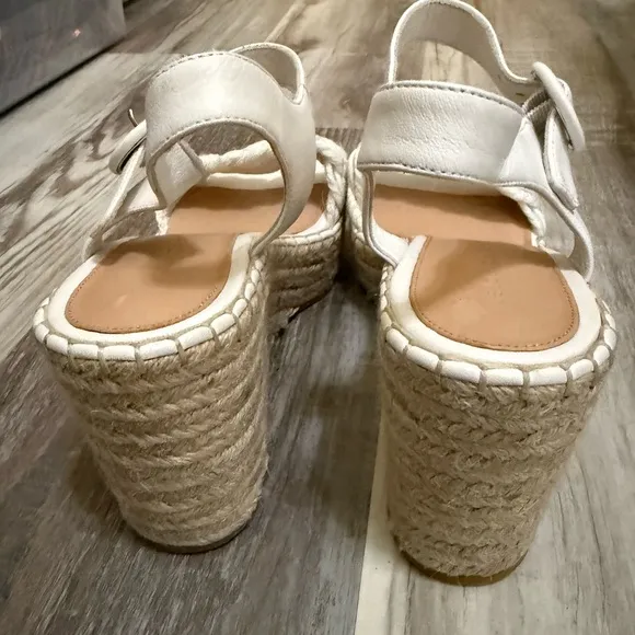 Veronica Beard Women Reema Braided Ankle-Strap Wedge Espadrilles White 10