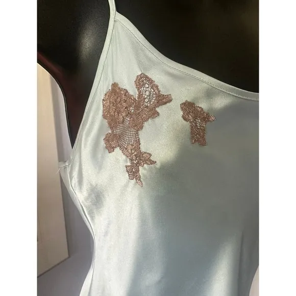 Victoria's Secret Slip Dress Lingerie Lace Trim Satin Mini Babydoll