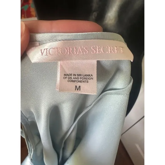 Victoria's Secret Slip Dress Lingerie Lace Trim Satin Mini Babydoll
