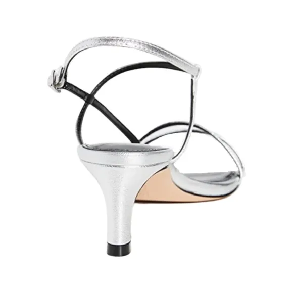 VILLA ROUGE • Silver Desi Sandals Slingback Shoes