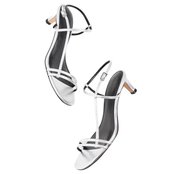 VILLA ROUGE • Silver Desi Sandals Slingback Shoes