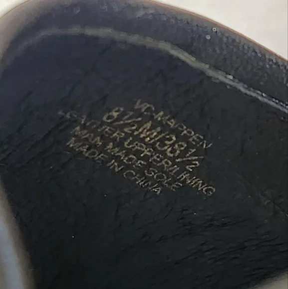 Vince Camato‎ women's Mappen leather platform espadrilles black/cloud  size 8.5