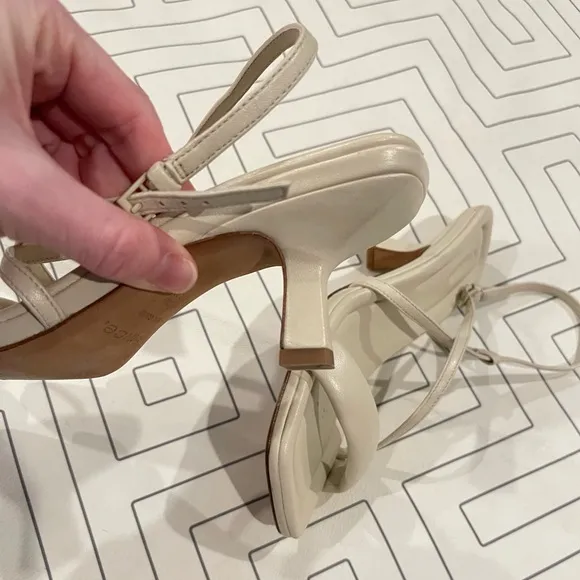 Vince Cottin Leather Square Toe Strappy Heeled Sandals