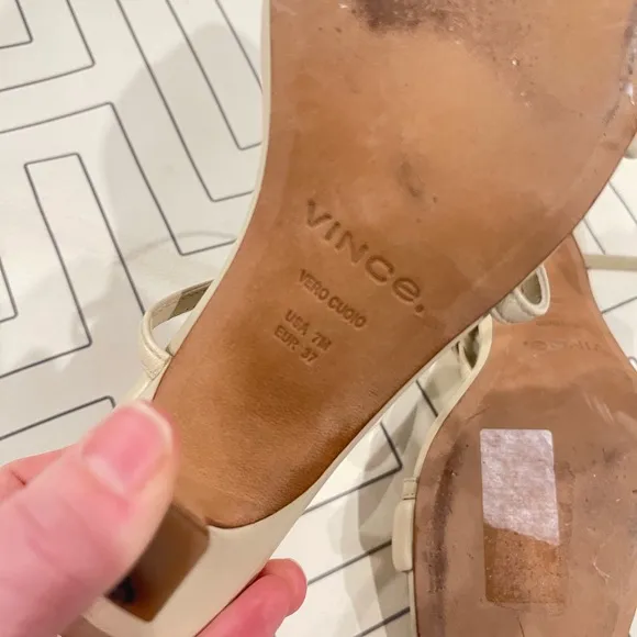 Vince Cottin Leather Square Toe Strappy Heeled Sandals