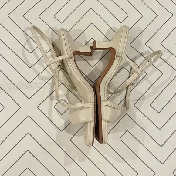 Vince Cottin Leather Square Toe Strappy Heeled Sandals