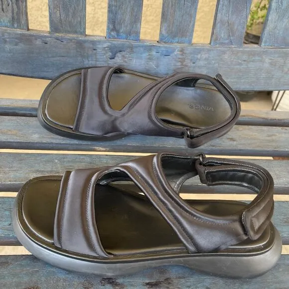 Vince Fresca Womens Sandal 8M Strappy Slingback Sport Open Toe Grip Tape Straps