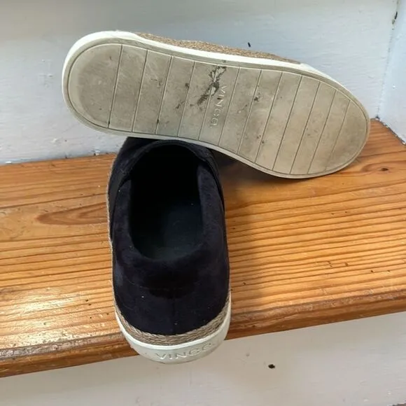 Vince johan suede navy espradrille slip on sneakers size 8.5