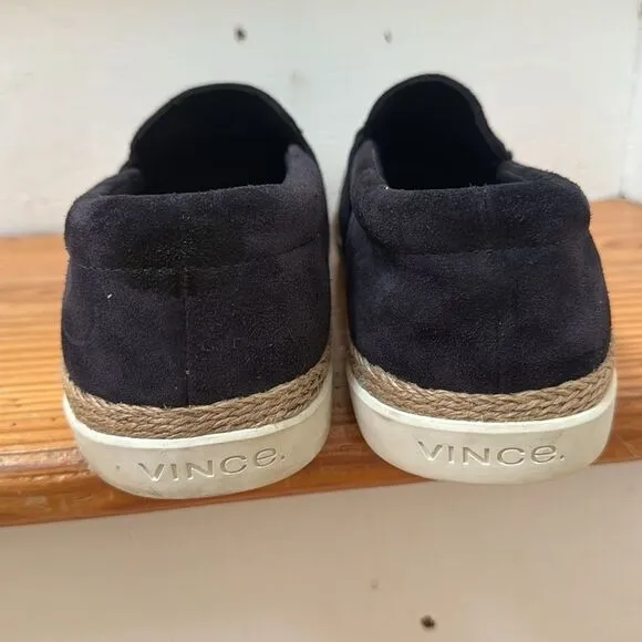Vince johan suede navy espradrille slip on sneakers size 8.5