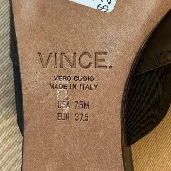 Vince Nadette Black Leather Pointed Slide